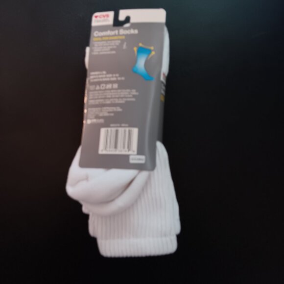 COMFORT 2 PACK WHITE SOCKS SIZE LARGE / X LARGE NWT - Picture 4 of 4